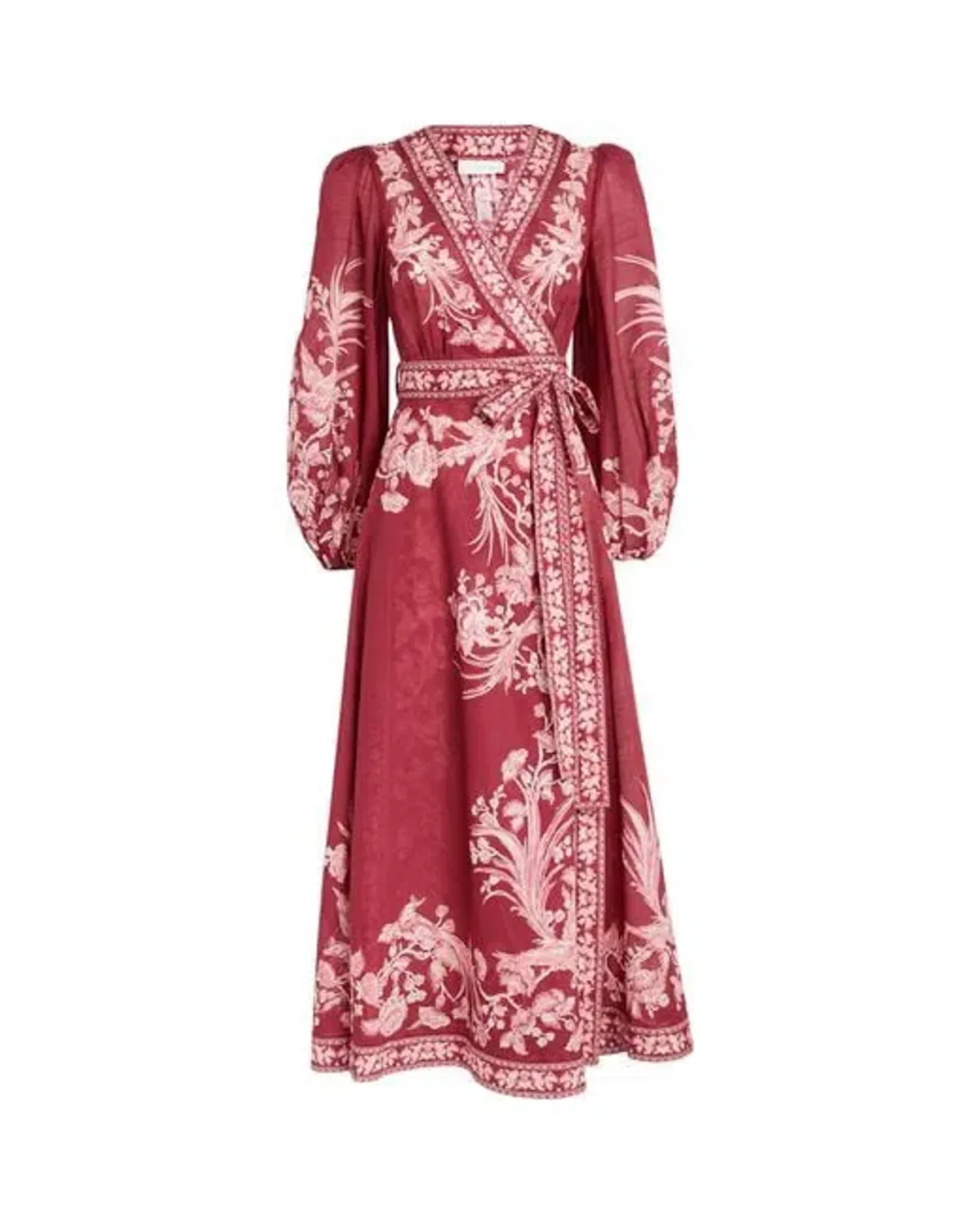 Zimmermann Tiggy Floral-print Wrap Dress in Red Size 1/Au 10 - Image 2