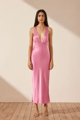 Shona Joy Arienzo Plunged Dress Pink Size 10 for rent on The Volte - image 2