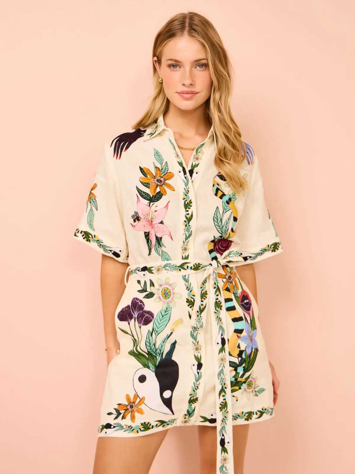 Alemais Meagan Mini Dress Print Size 12 - Image 2