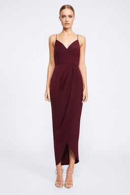 Shona Joy Core Cocktail Dress- Burgundy for rent on The Volte - image 1