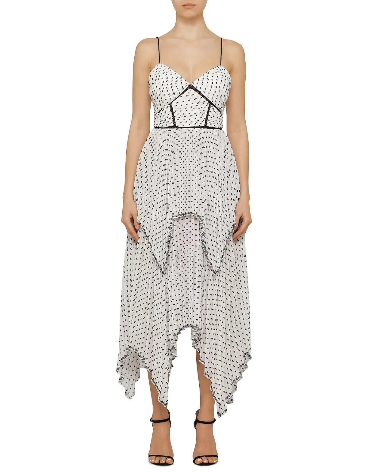 Self-Portrait Plumetis Tiered Midi Dress Print Size 12 for rent on The Volte - main image