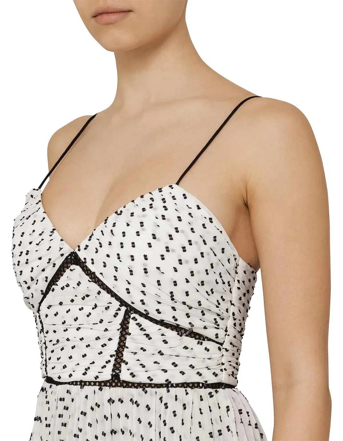 Self-Portrait Plumetis Tiered Midi Dress Print Size 12 - Image 4