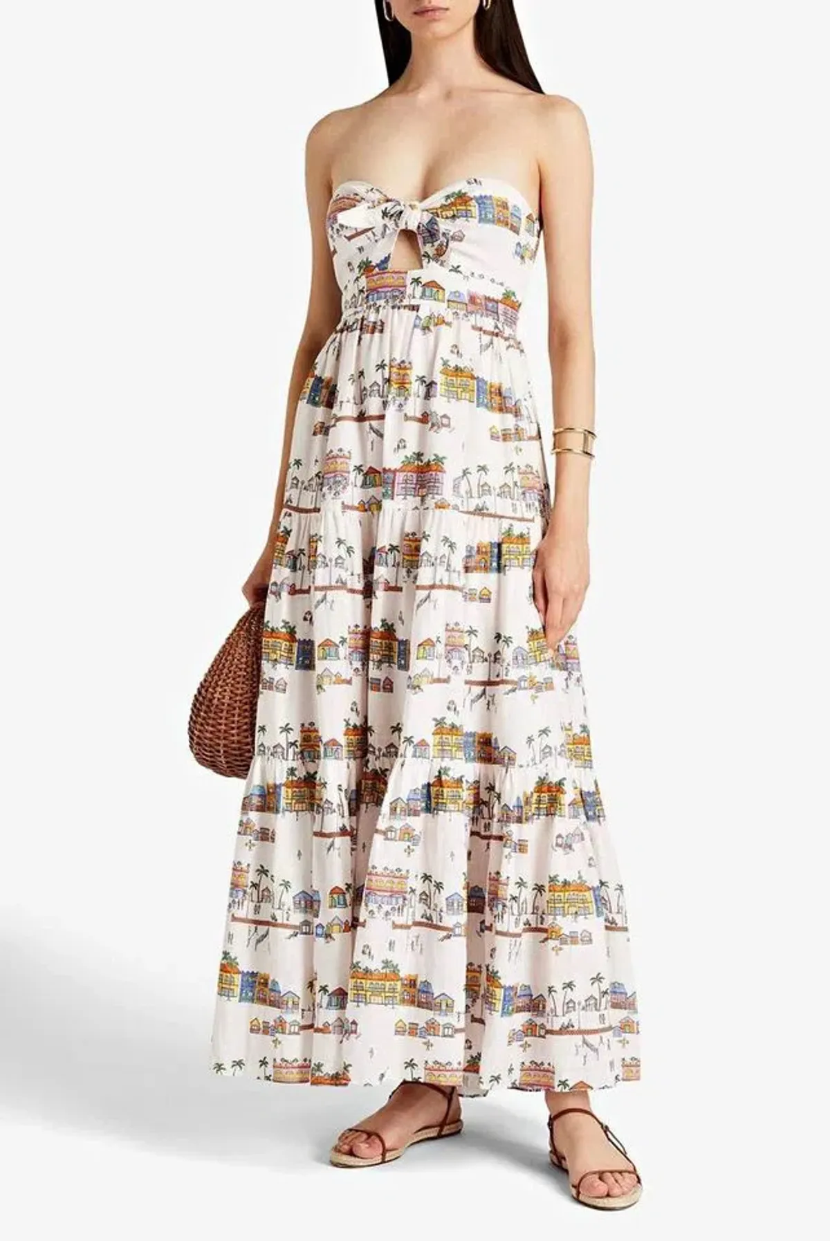 Zimmermann Mae Strapless Maxi Dress Print Size 0P/ AU 6 - Image 1
