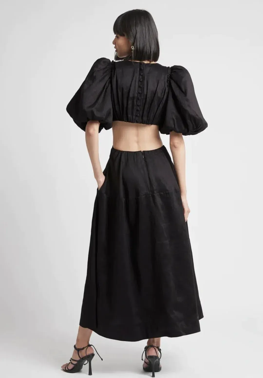 Aje Vanades Cut Out Dress Black Size 10 for rent on The Volte - main image