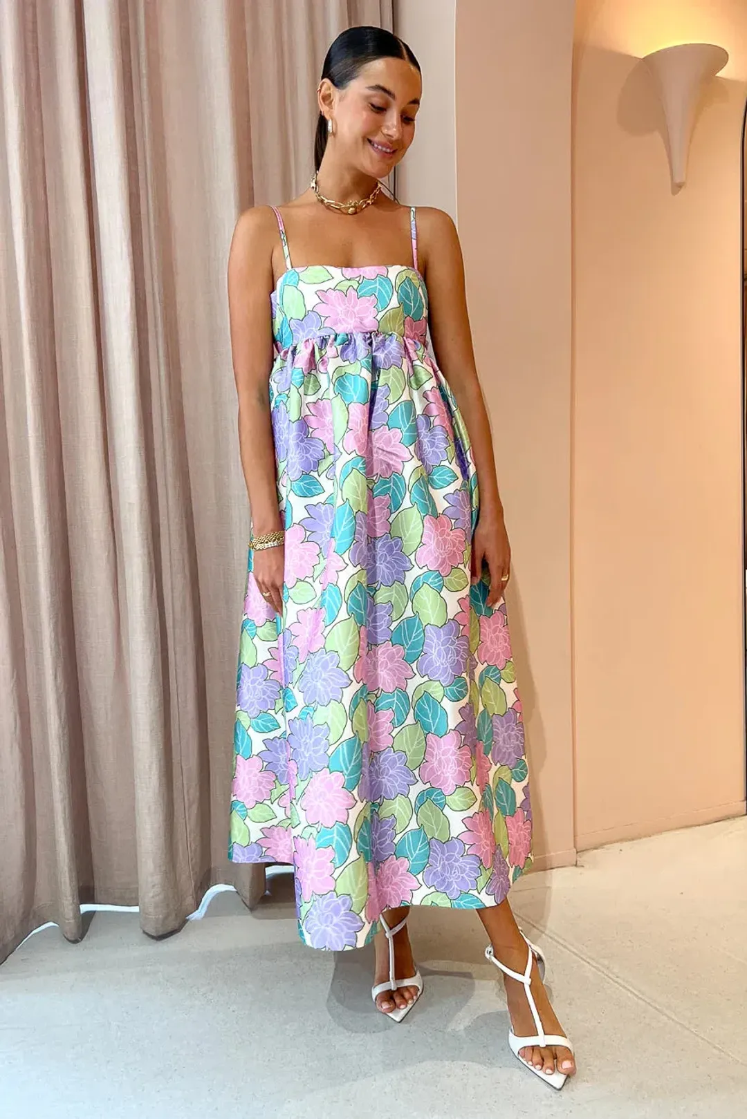 Alemais Luella Midi Dress Floral Size 4 for rent on The Volte - main image