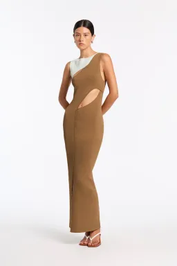 Sir the Label Nadja Cut Out Maxi Dress Cinnamon Size 10 for rent on The Volte - image 1
