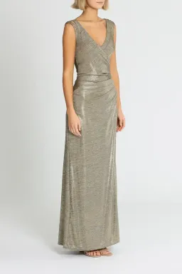 Montique Milani Metallic Gown in Gold Size 18 for rent on The Volte - image 2