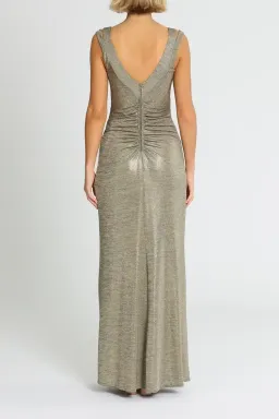 Montique Milani Metallic Gown in Gold Size 18 for rent on The Volte - image 3