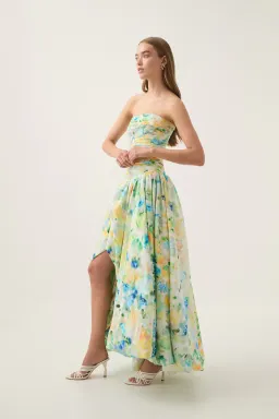 Aje Violette Bubble Hem Maxi Dress Floral Haze Size 8 for rent on The Volte - image 2