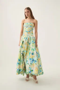 Aje Violette Bubble Hem Maxi Dress Floral Haze Size 8 for rent on The Volte - image 1