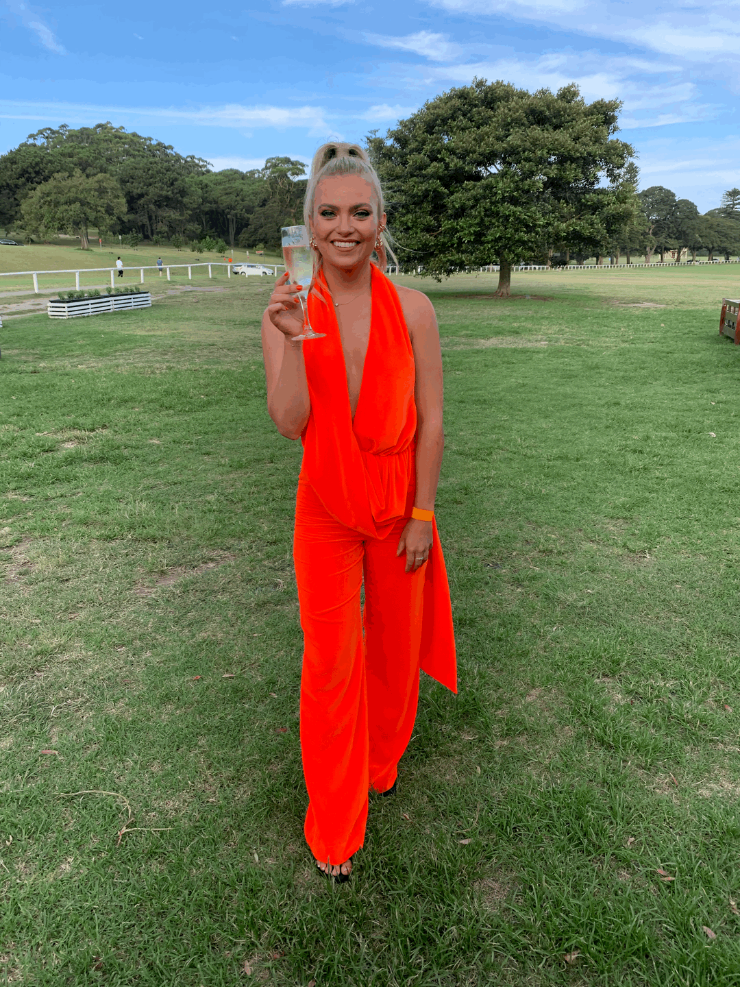 Area NYC Draped Cowl Neck Jumpsuit for rent on The Volte - main image