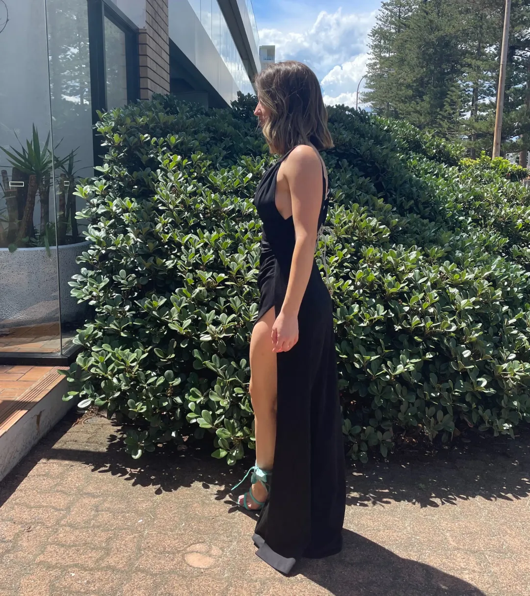 Alamour The Label Irma Low Neck Gown Black Size 6 for rent on The Volte - main image