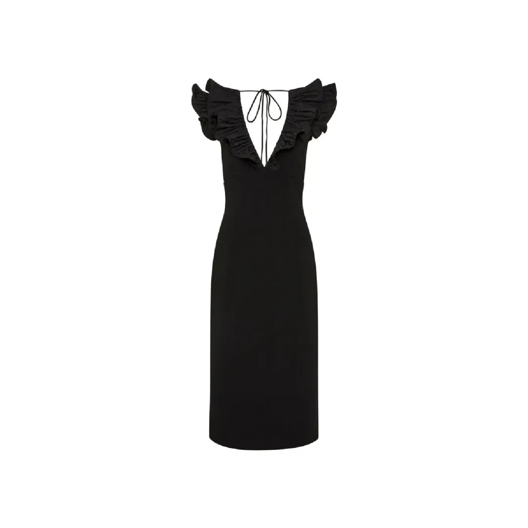 Rebecca Vallance Chloe Midi Dress Black Size 14 for rent on The Volte - main image