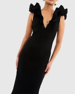 Rebecca Vallance Chloe Midi Dress Black Size 14 for rent on The Volte - image 2