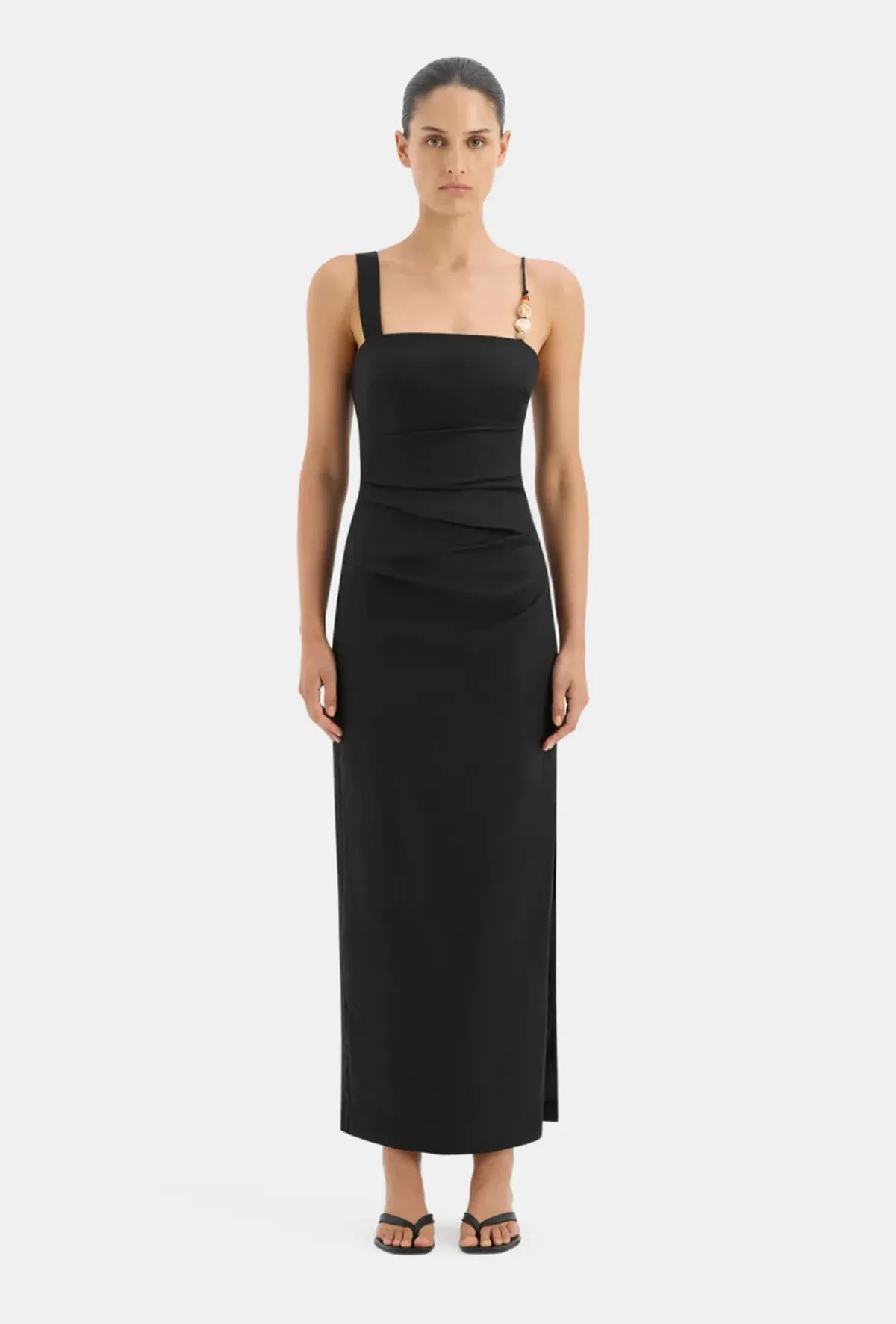 Sir The Label Antonia Beaded Midi Dress Black Size 1 / AU 8 - Image 1