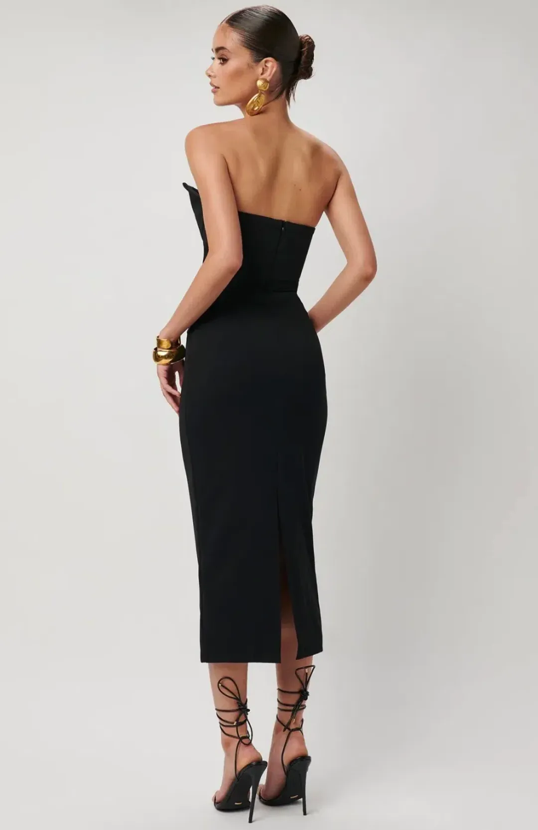 Effie Kats Danna Midi Dress Black Size 10 for rent on The Volte - main image