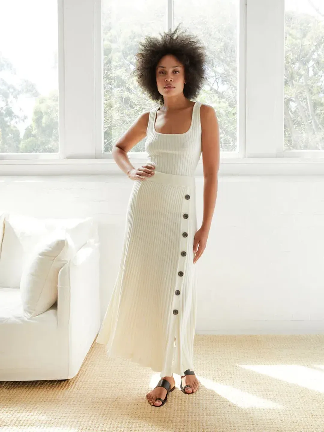 Anna Quan Lara Top & Hettie Skirt Set in Silence Size 10 for rent on The Volte - main image