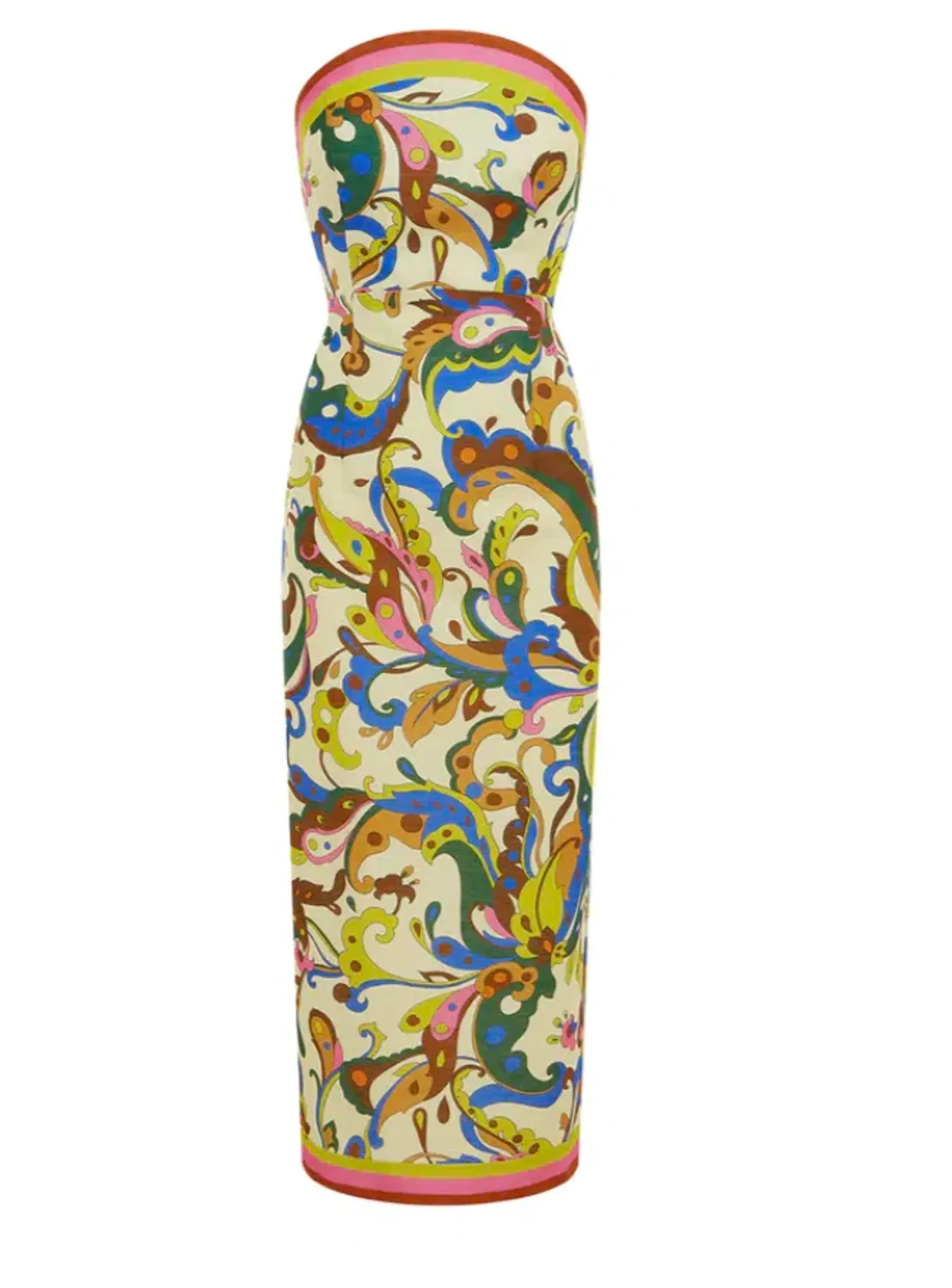 Alemais Ozma Bodice Midi Dress in Cream Multi Size 10 - Image 5