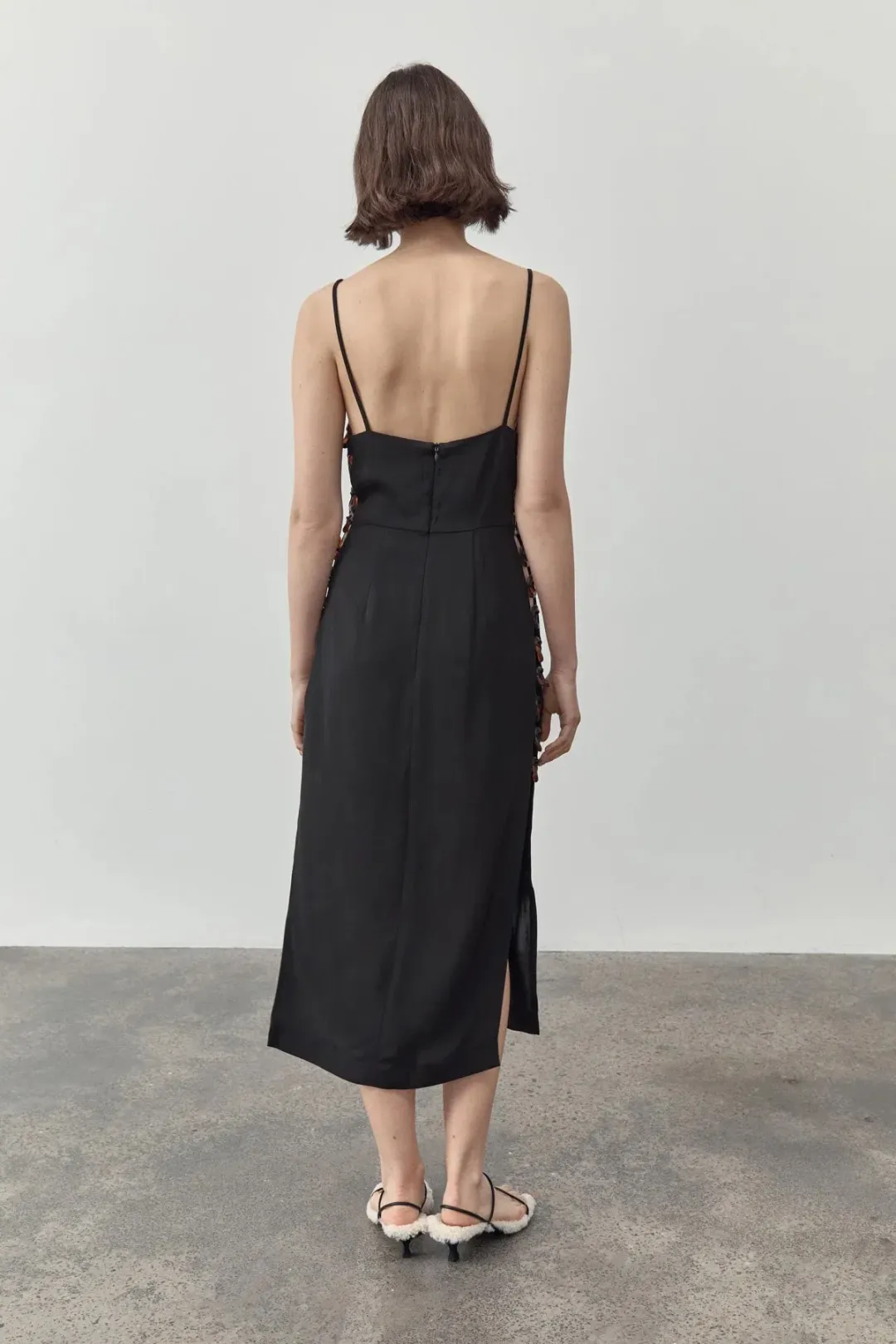 St. Agni Link Detail Midi Dress Black Size 6 for rent on The Volte - main image