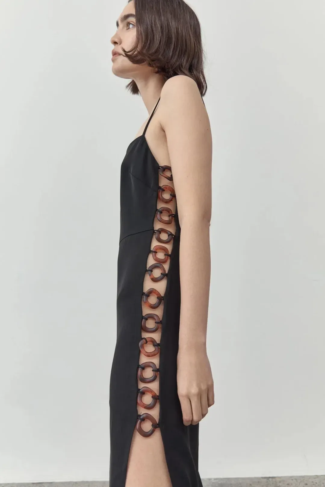 St. Agni Link Detail Midi Dress Black Size 6 for rent on The Volte - main image