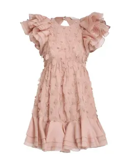 Zimmermann Dancer Frilled Mini Dress Blush Size 0 / 8 AU for rent on The Volte - image 4