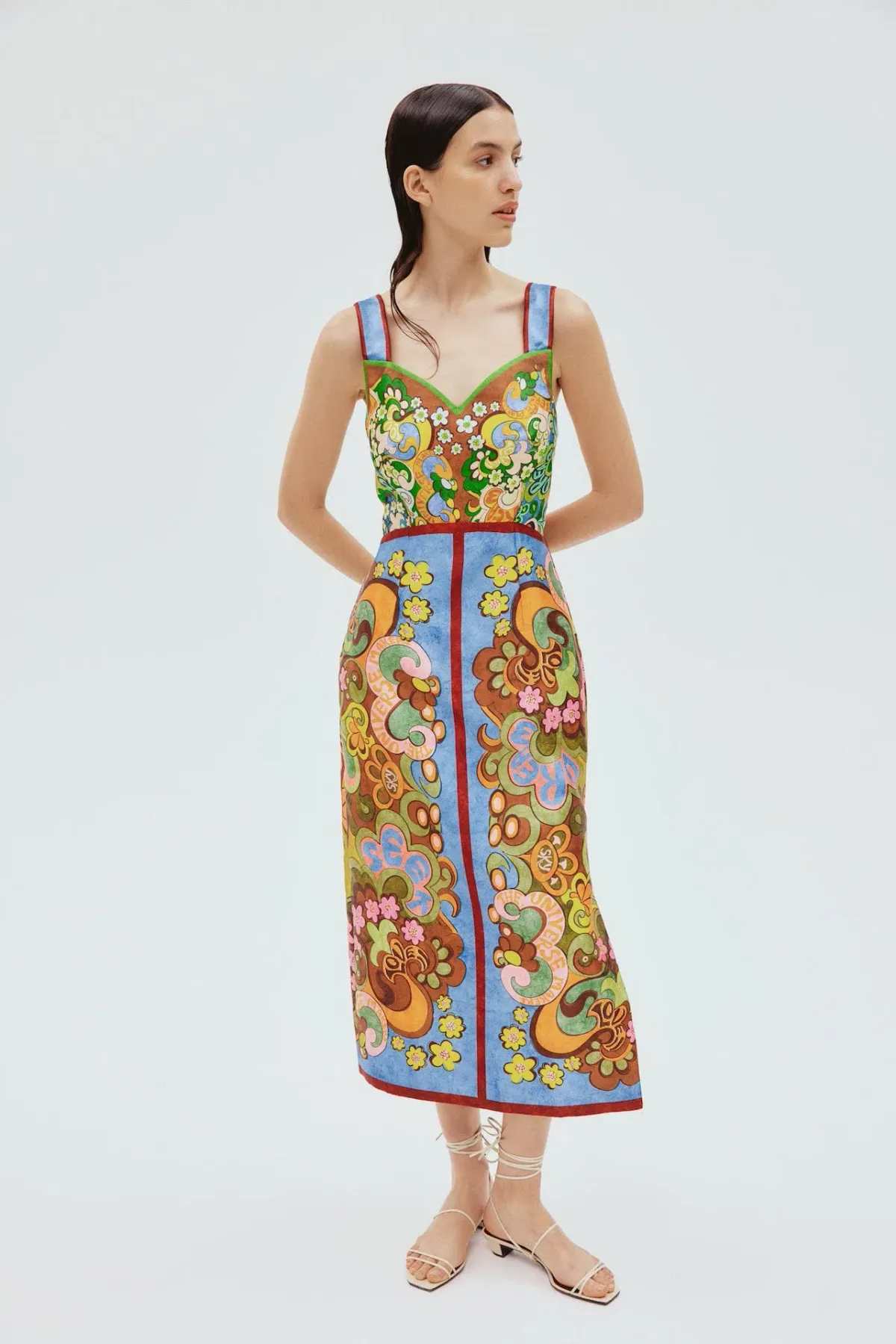 Alemais Dreamer Corset Midi Dress Floral Size 8 - Image 1