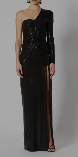Scanlan Theodore Lacquer Jersey Gown Black Size 8 for rent on The Volte - image 4