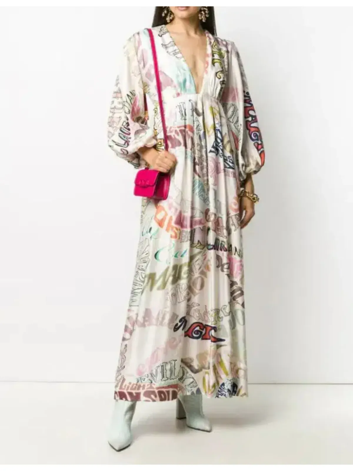 Zimmermann Ladybeetle Word Midi Dress Word Print Size 0 / AU 8 - Image 1