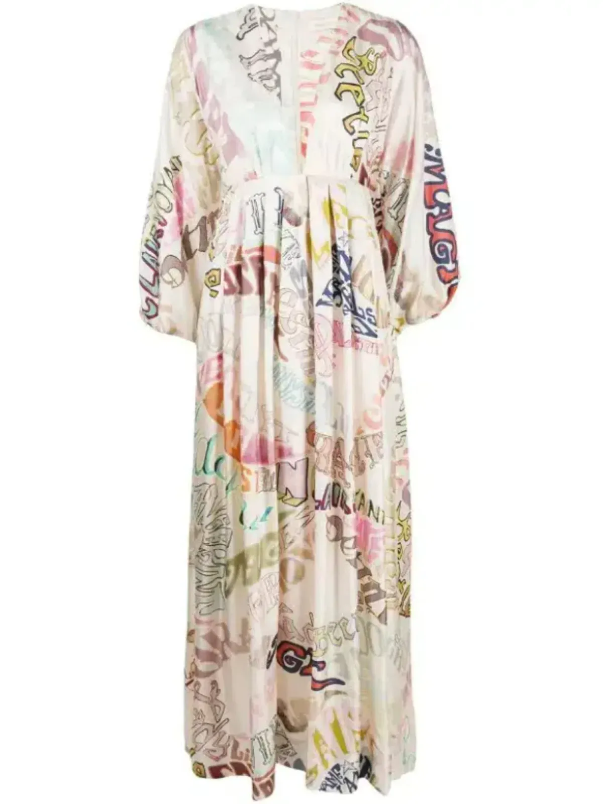 Zimmermann Ladybeetle Word Midi Dress Word Print Size 0 / AU 8 - Image 3
