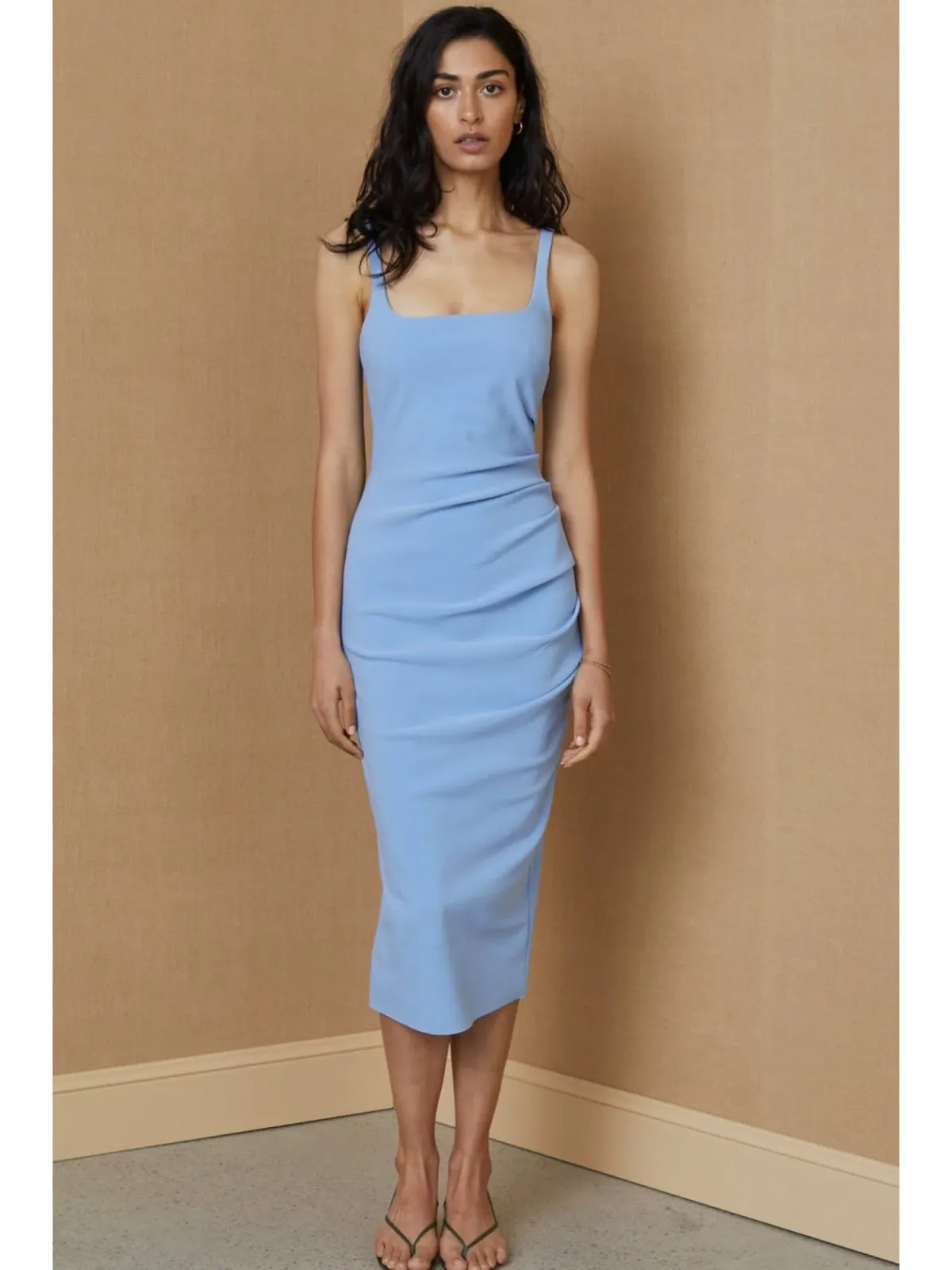 Bec & Bridge Hana Midi Dress Blue Size AU 8 - Image 1