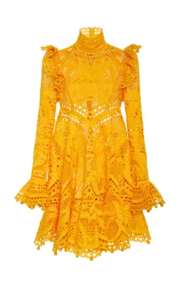 Zimmermann Brightside Palm Mini Dress Yellow Size 0 / AU 8 for rent on The Volte - image 2