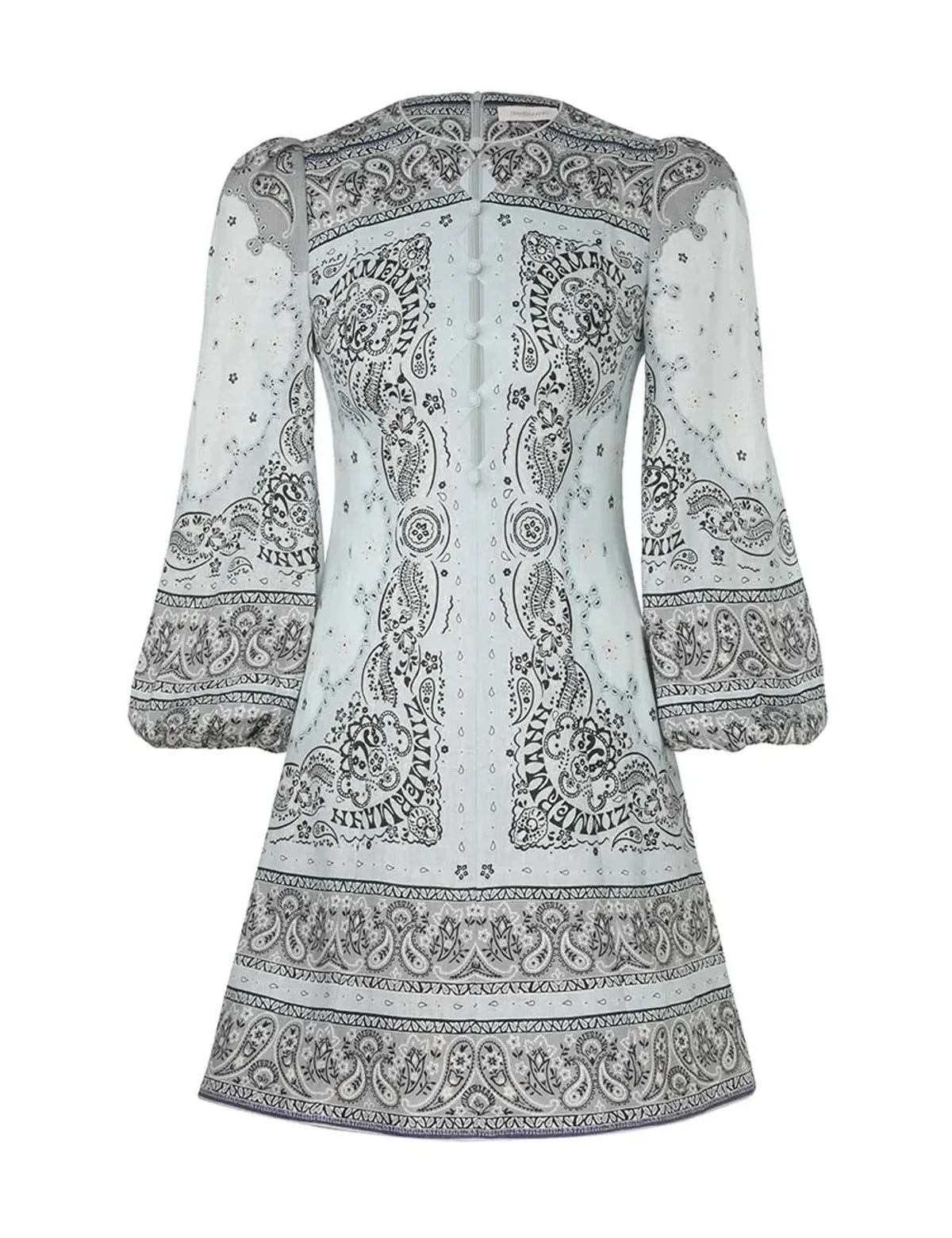 Zimmermann Matchmaker Keyhole Mini Dress Blue Bandana Size 3 / AU 14 - Image 3