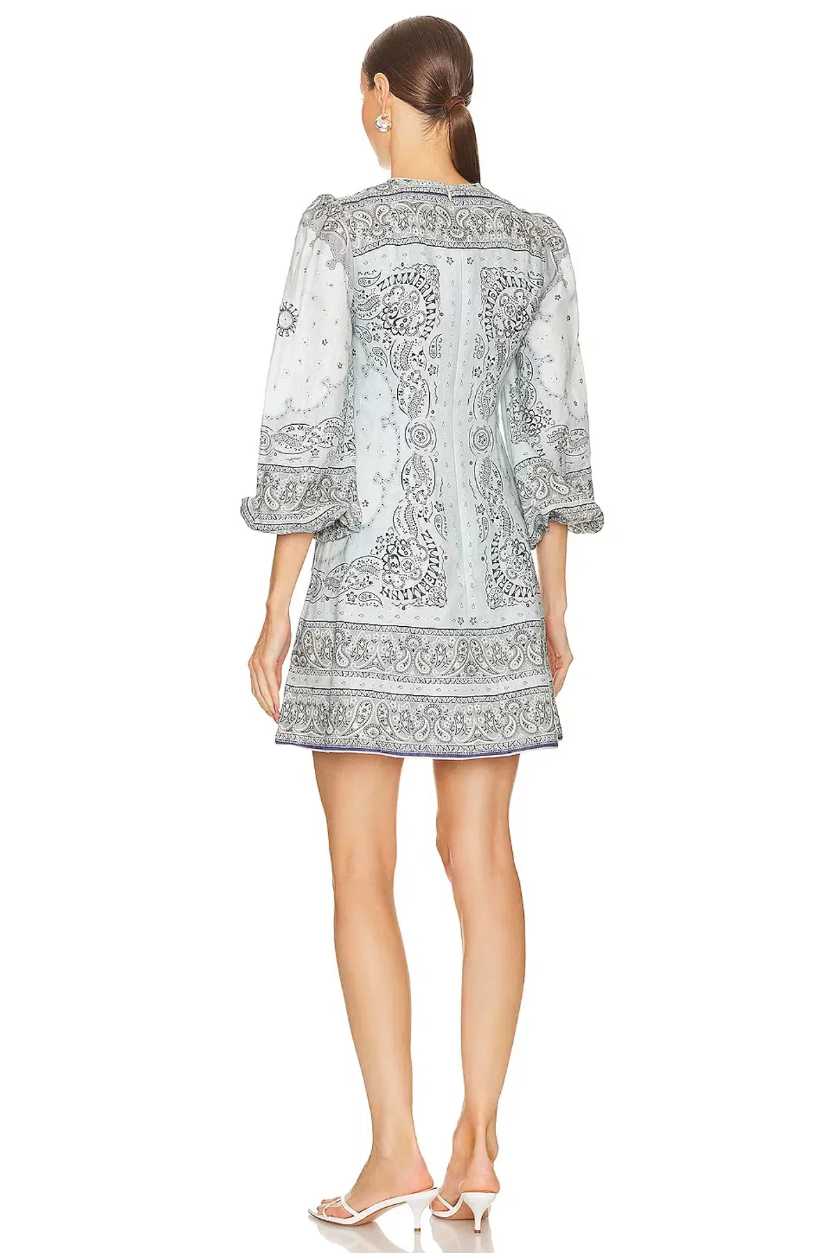 Zimmermann Matchmaker Keyhole Mini Dress Blue Bandana Size 3 / AU 14 - Image 2