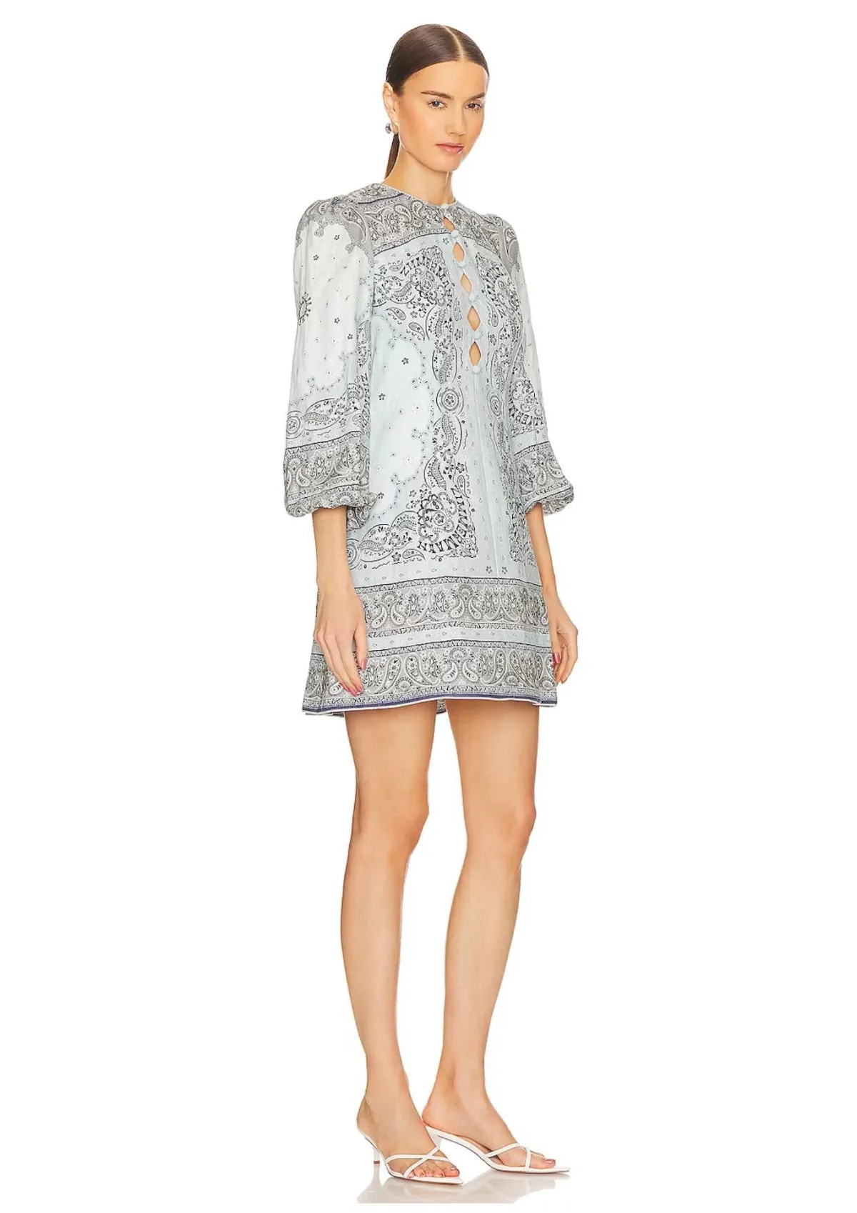 Zimmermann Matchmaker Keyhole Mini Dress Blue Bandana Size 3 / AU 14 - Image 1