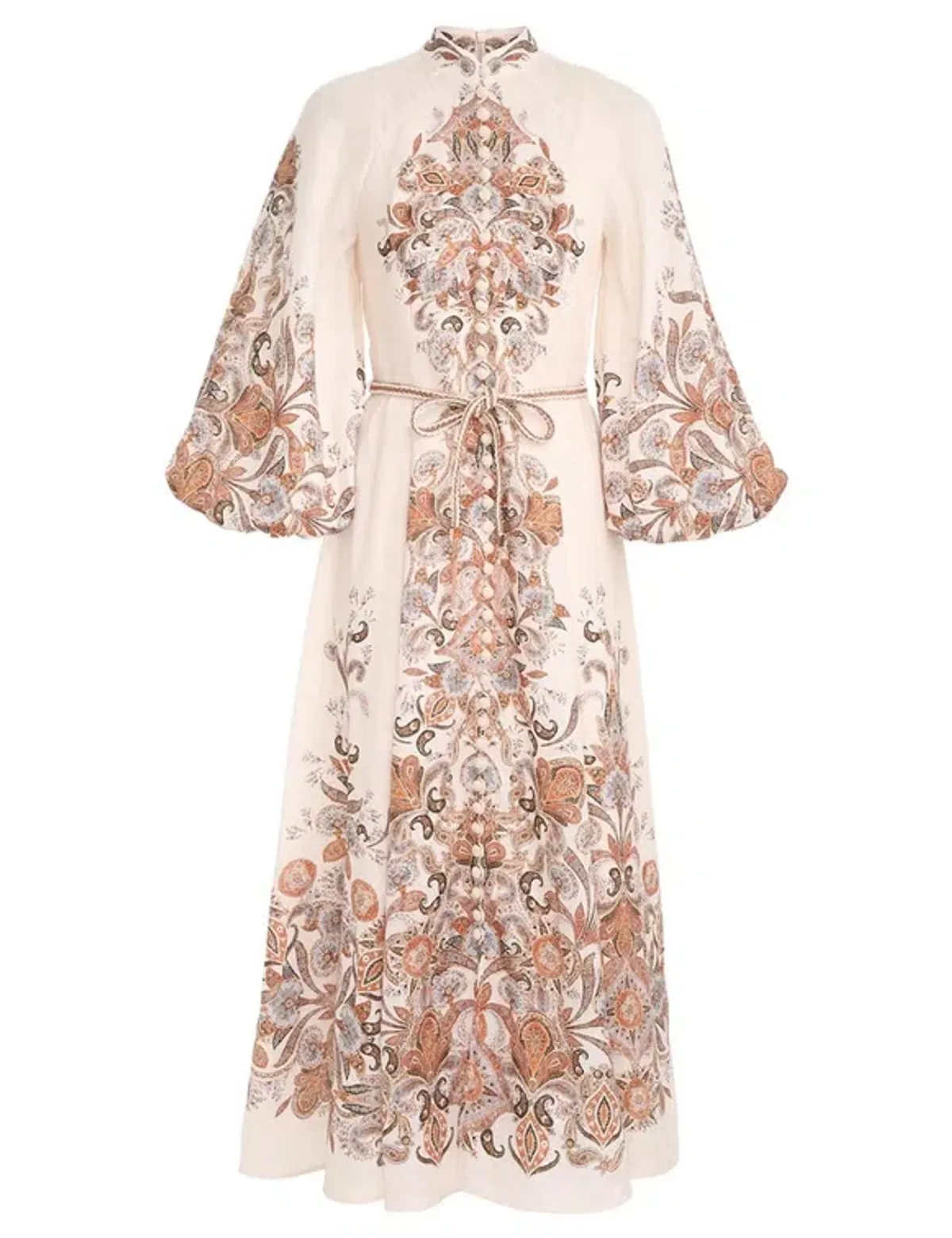 Zimmermann The Devi Billow Long Dress in Ivory Paisley Size OP/Au 6 - Image 2