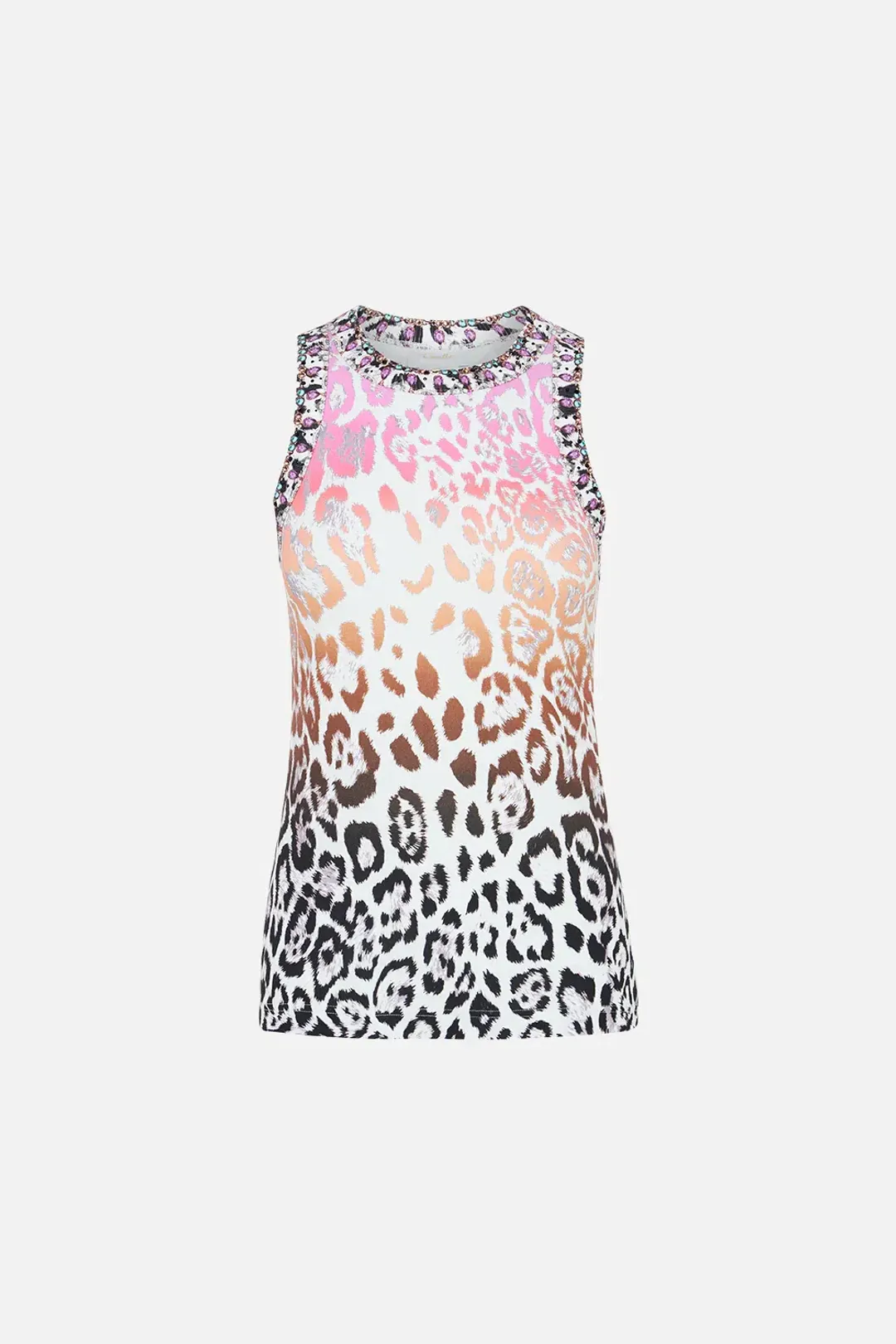 Camilla Kitty Kat Klub Jersey Tank Top Leopard Print Size XL / AU 16 for rent on The Volte - main image