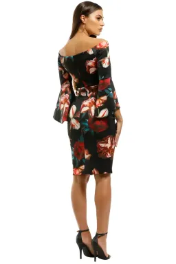 Montique Petra Printed Scuba Dress in Black Floral Size 8 for rent on The Volte - image 3