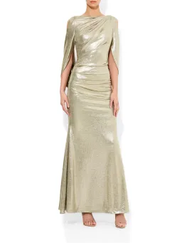 Montique Lana Metallic Gown in Gold Size 12 for rent on The Volte - image 1
