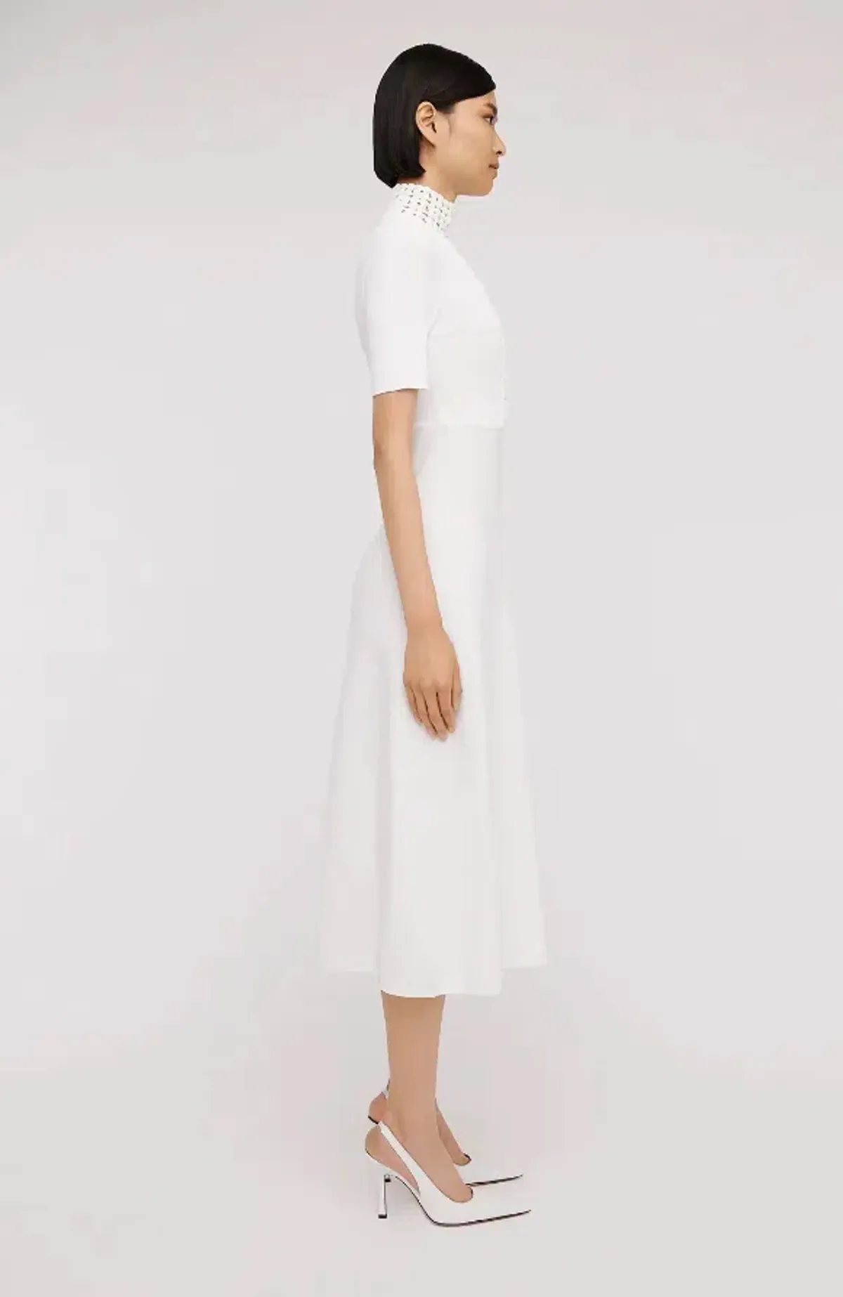 Scanlan Theodore Crepe Knit Daisy Soft Dress in Ivory/Cream Size S / AU 8 - Image 2