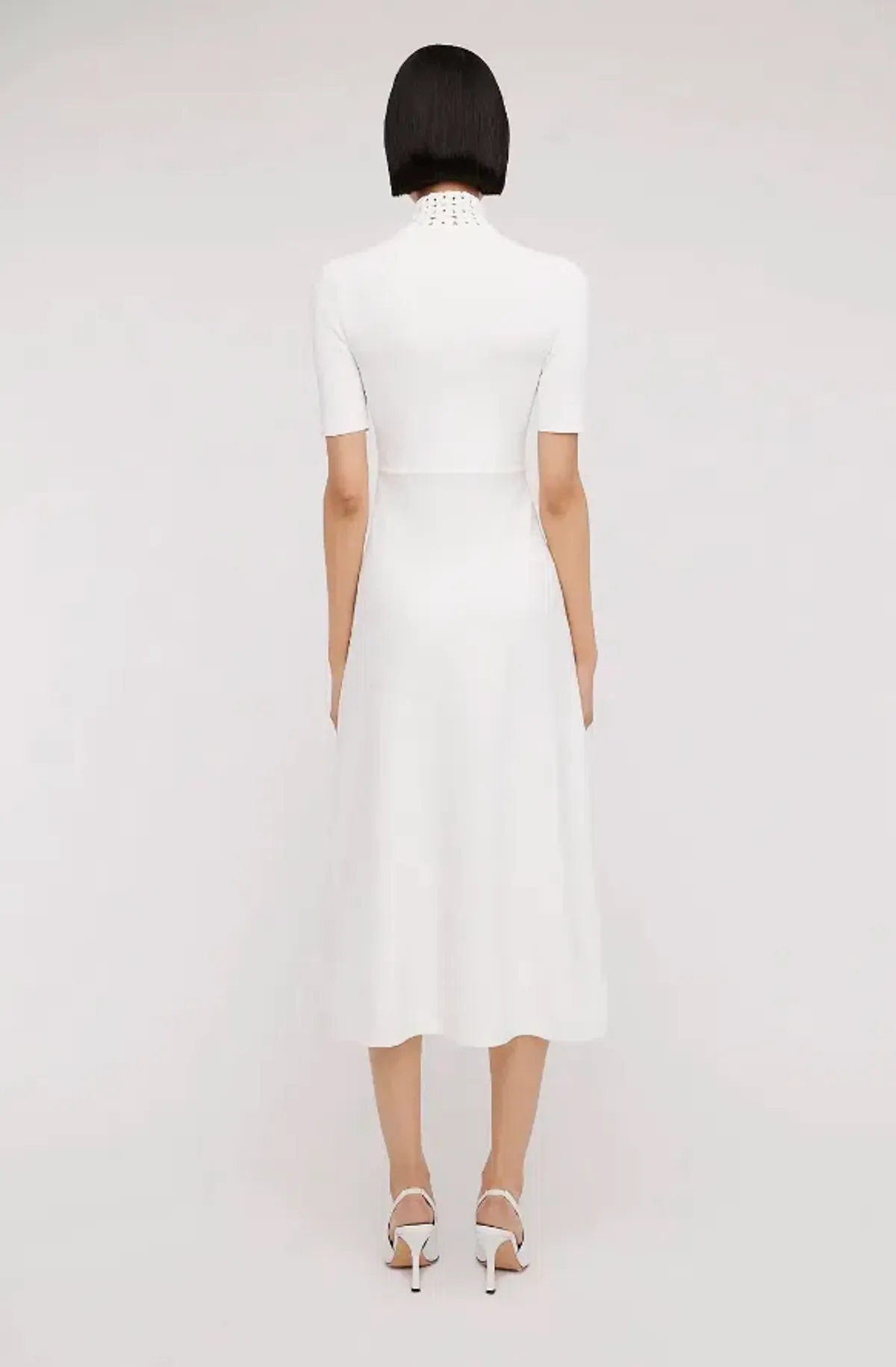 Scanlan Theodore Crepe Knit Daisy Soft Dress in Ivory/Cream Size S / AU 8 - Image 3