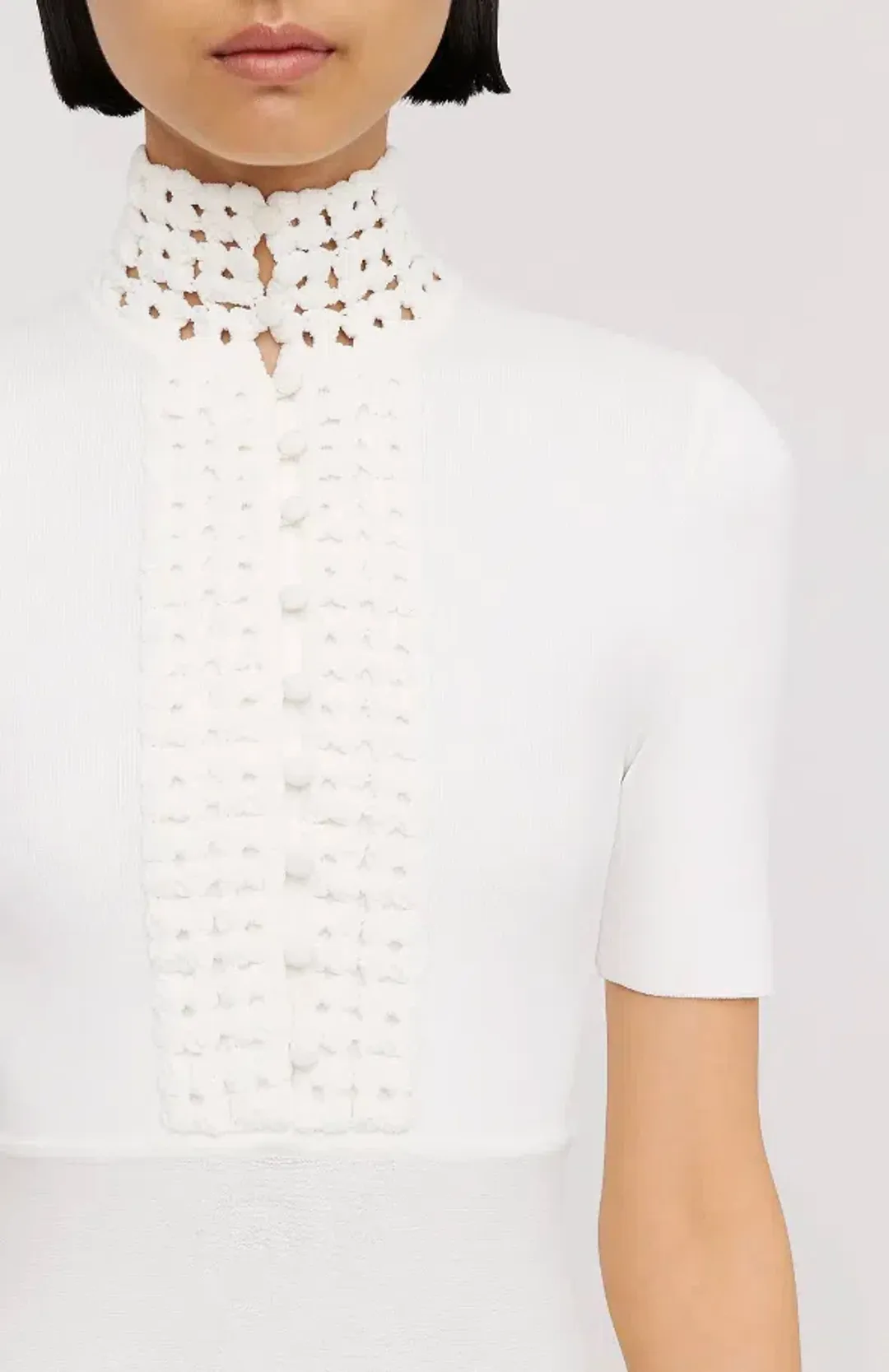 Scanlan Theodore Crepe Knit Daisy Soft Dress in Ivory/Cream Size S / AU 8 for rent on The Volte - main image