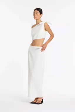 Sir The Label Bettina Tie Crop & Midi Skirt Set Ivory Size 4 / AU 14 for rent on The Volte - image 1