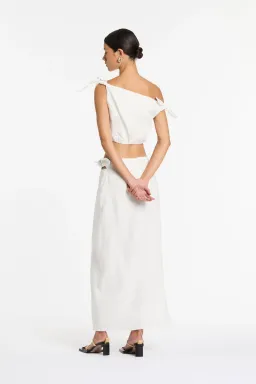 Sir The Label Bettina Tie Crop & Midi Skirt Set Ivory Size 4 / AU 14 for rent on The Volte - image 2