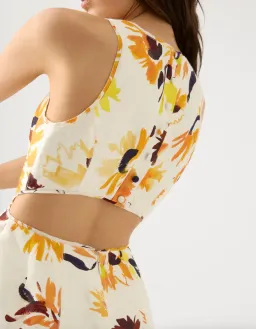 Aje Tulip Cut Out Mini Dress Pressed Sunflowers Size 8 for rent on The Volte - image 4