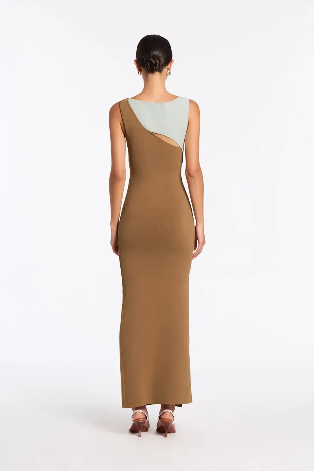 Sir The Label Nadja Cut Out Midi Dress Cinnamon Size 0 / 6 AU for rent on The Volte - main image