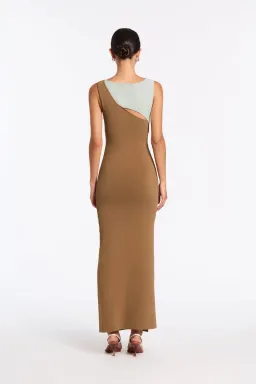 Sir The Label Nadja Cut Out Midi Dress Cinnamon Size 0 / 6 AU for rent on The Volte - image 2