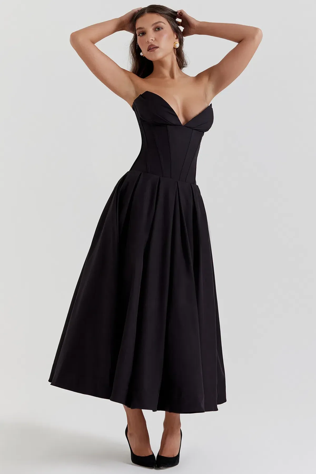 House Of CB Lady Strapless Midi Dress Black Size S / AU 8 - Image 5
