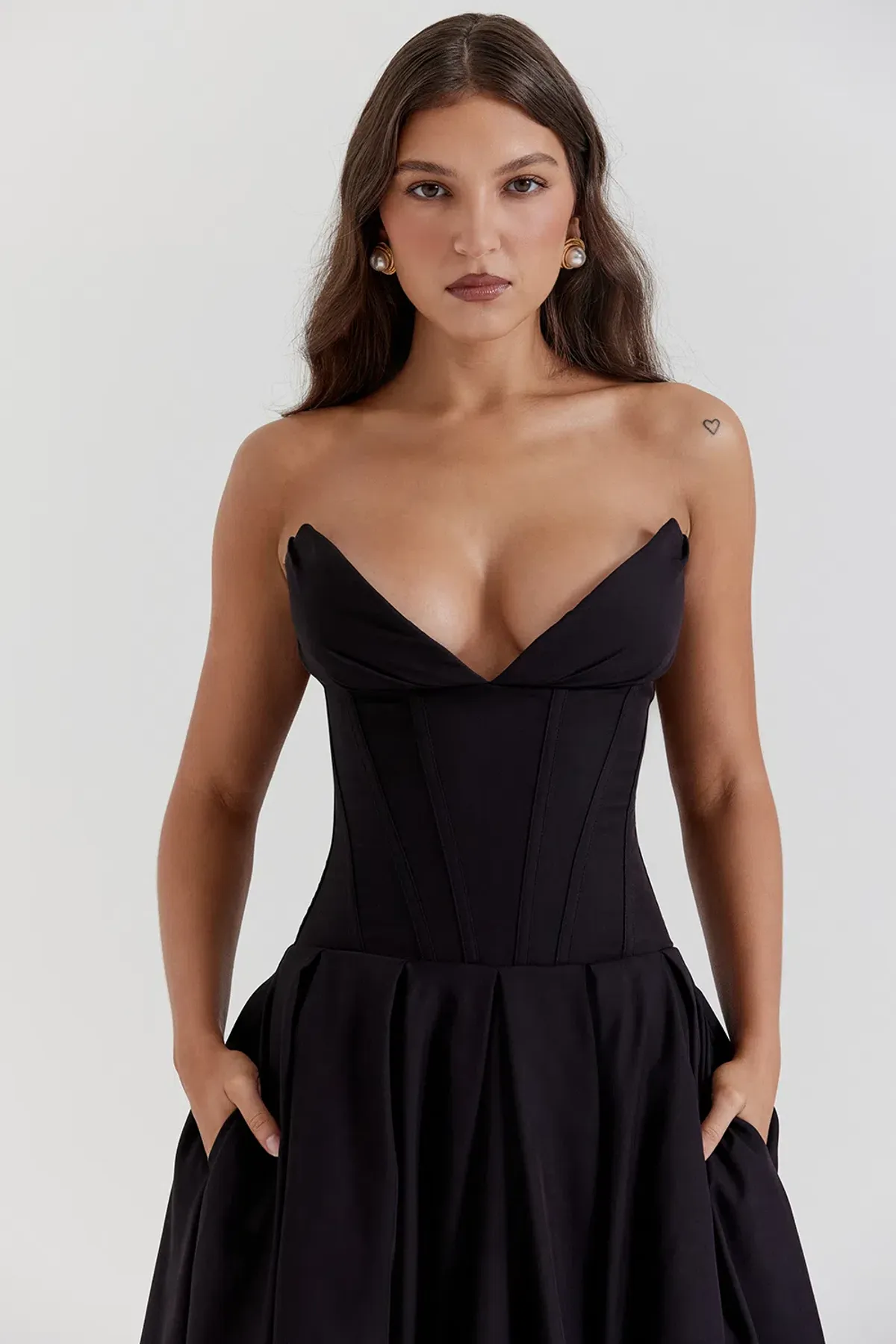 House Of CB Lady Strapless Midi Dress Black Size S / AU 8 - Image 3