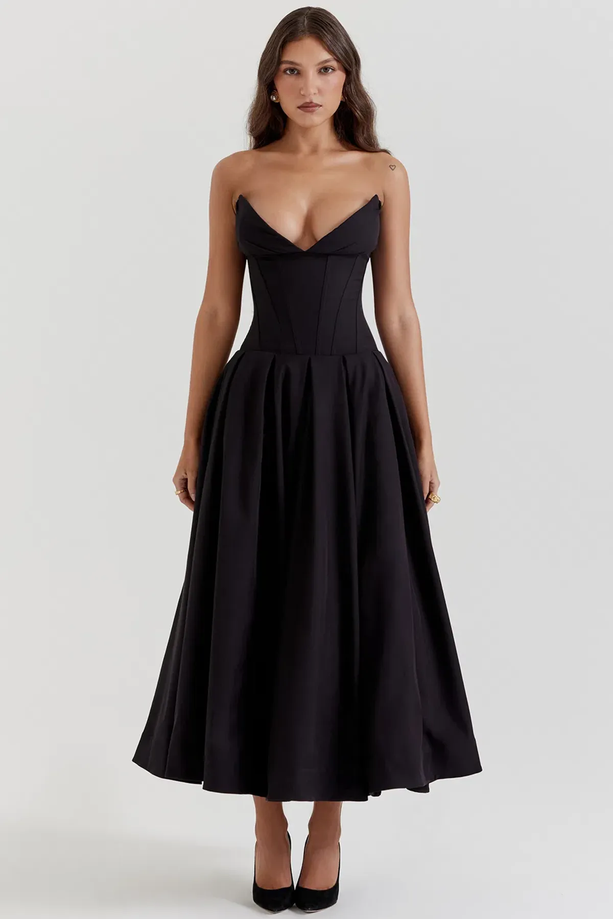 House Of CB Lady Strapless Midi Dress Black Size S / AU 8 - Image 12