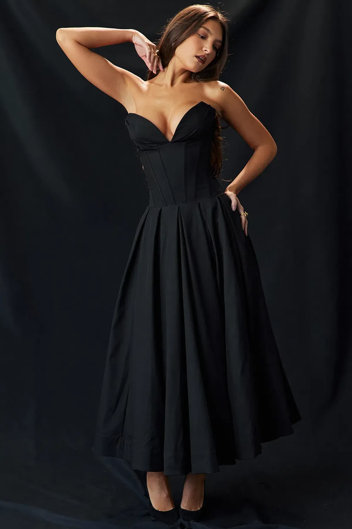 House Of CB Lady Strapless Midi Dress Black Size M / AU 10 - Image 7